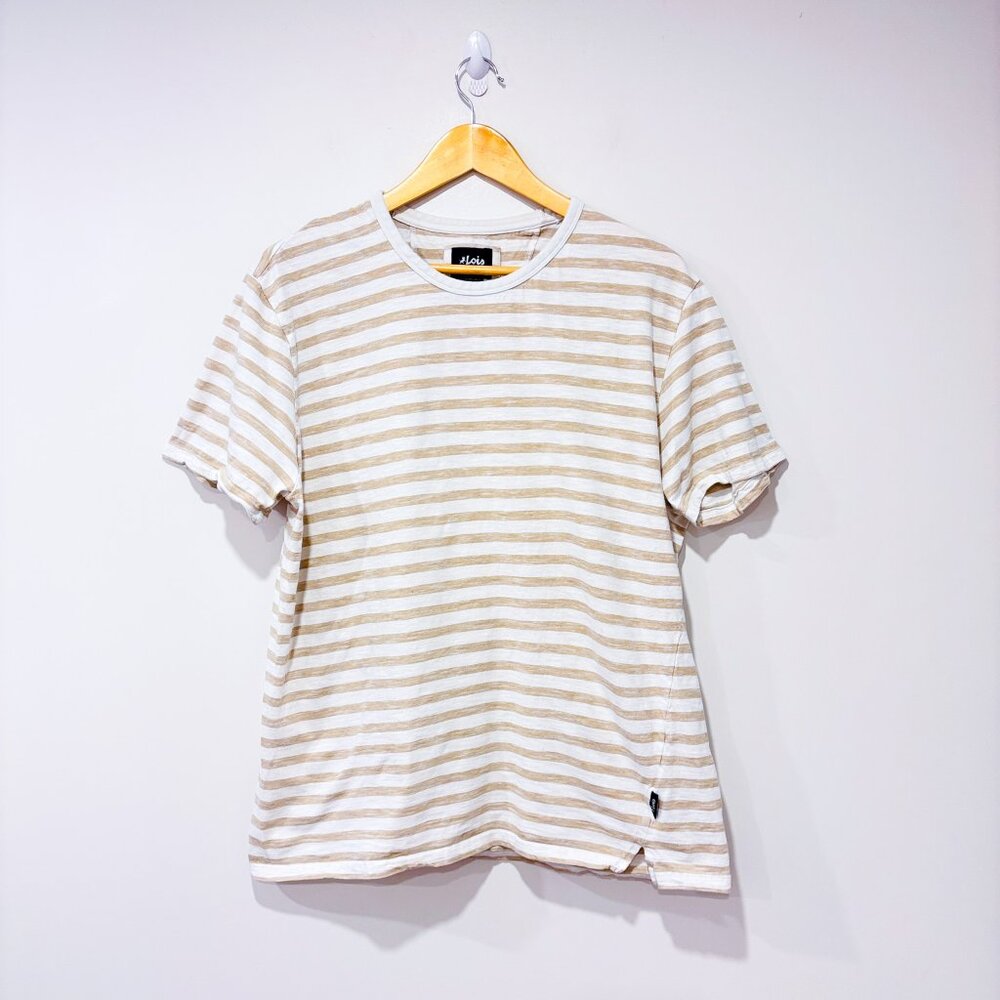 LOIS Beige and cream striped t-shirt | Casual everyday | X-Large‎